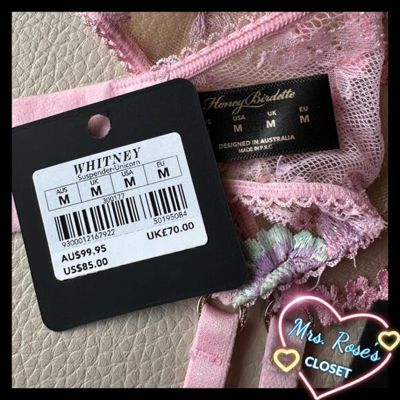 Honey Birdette Whitney Unicorn Suspender, Size Medium - Picture 3 of 3